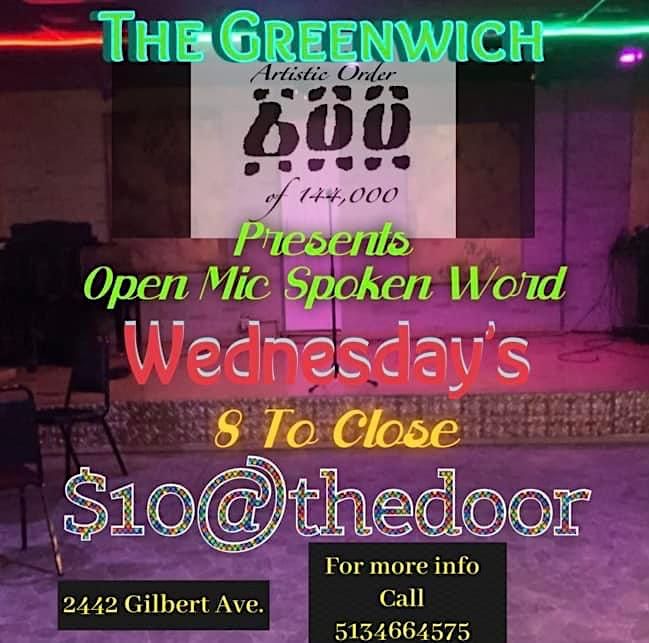 144 presents Open Mic night BACK! at the Greenwich.