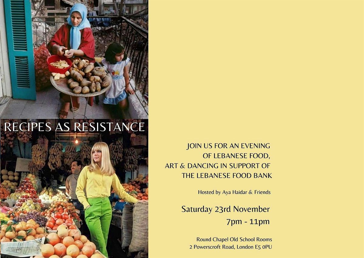 Lebanon Fundraiser Supper Club - Recipes as Resistance