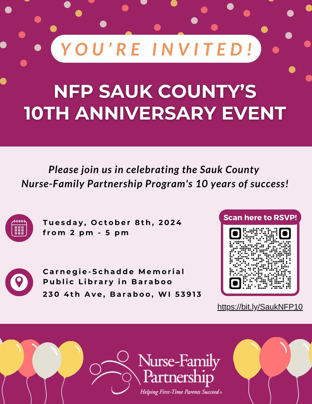 Sauk County Nurse-Family Partnership Program's 10th Anniversary Event