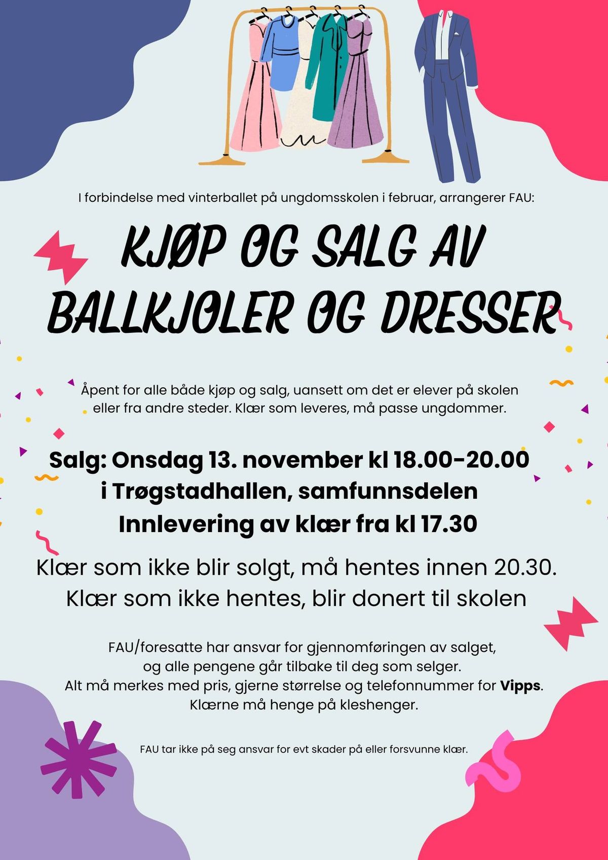 Kj\u00f8p og salg av ballkjoler og dresser