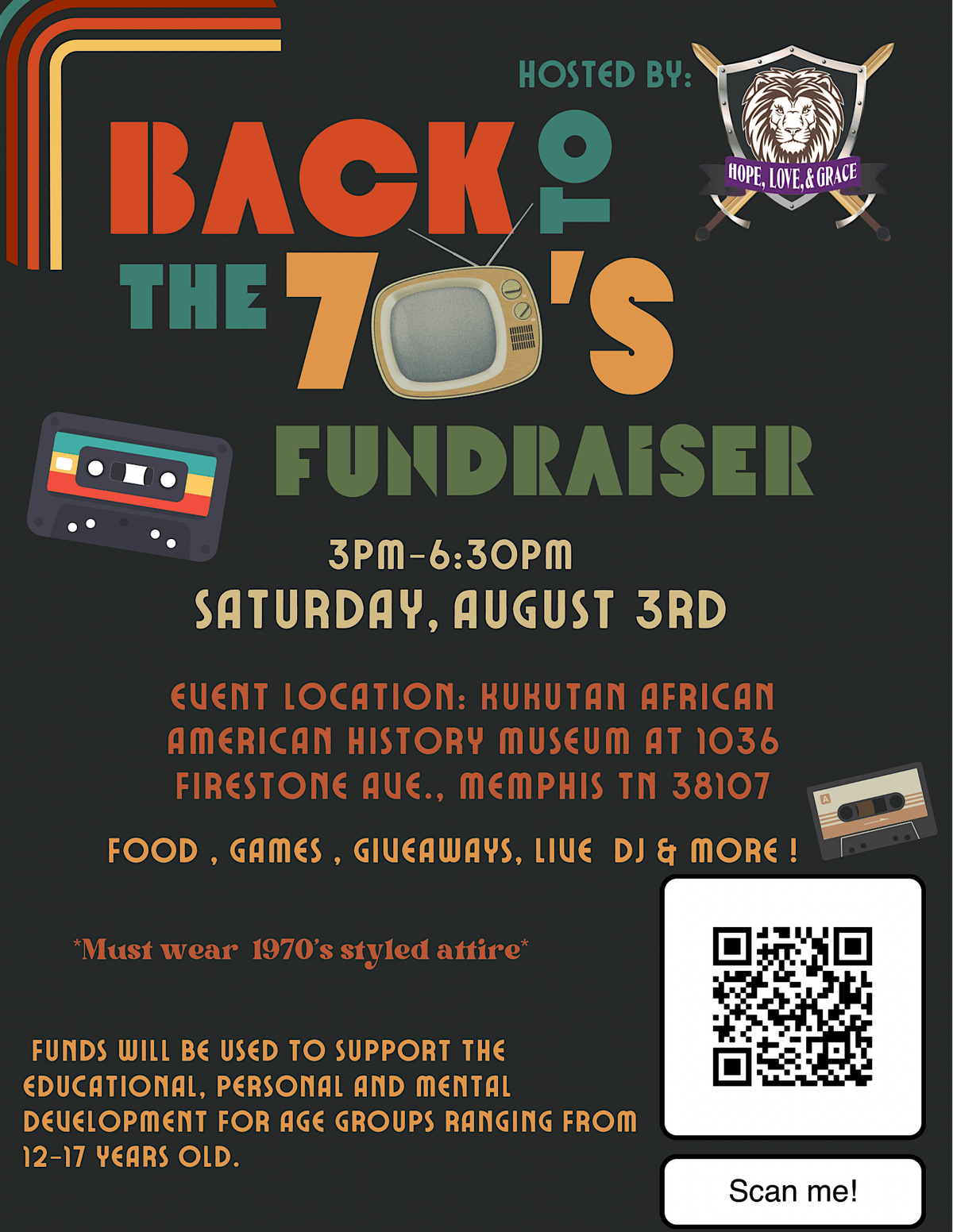 HOPE, LOVE,  & GRACE PRESENTS: "BACK TO THE 70's" FUNDRAISER EVENT