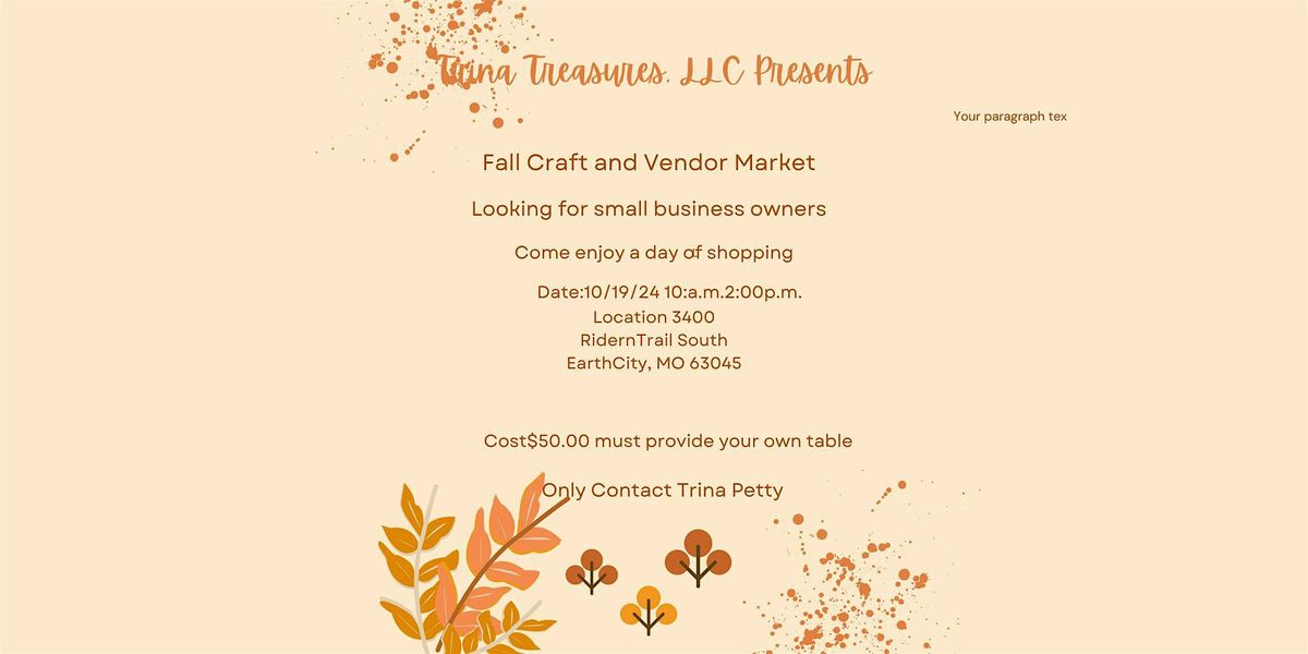Fall Craft and Vendor Market