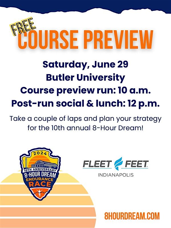 CRRG and Fleet Feet Indianapolis 8-Hour Dream Course Preview Party!