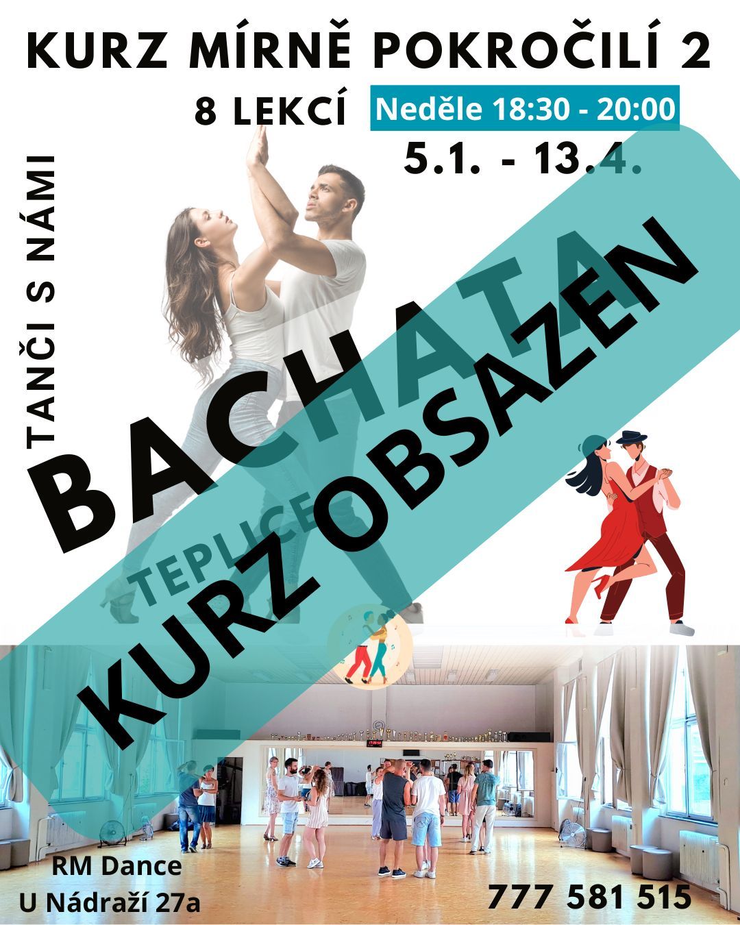 BACHATA KURZY 5.1.-13.4. 2025  TEPLICE, M\u00cdRN\u011a POKRO\u010cIL\u00cd 2