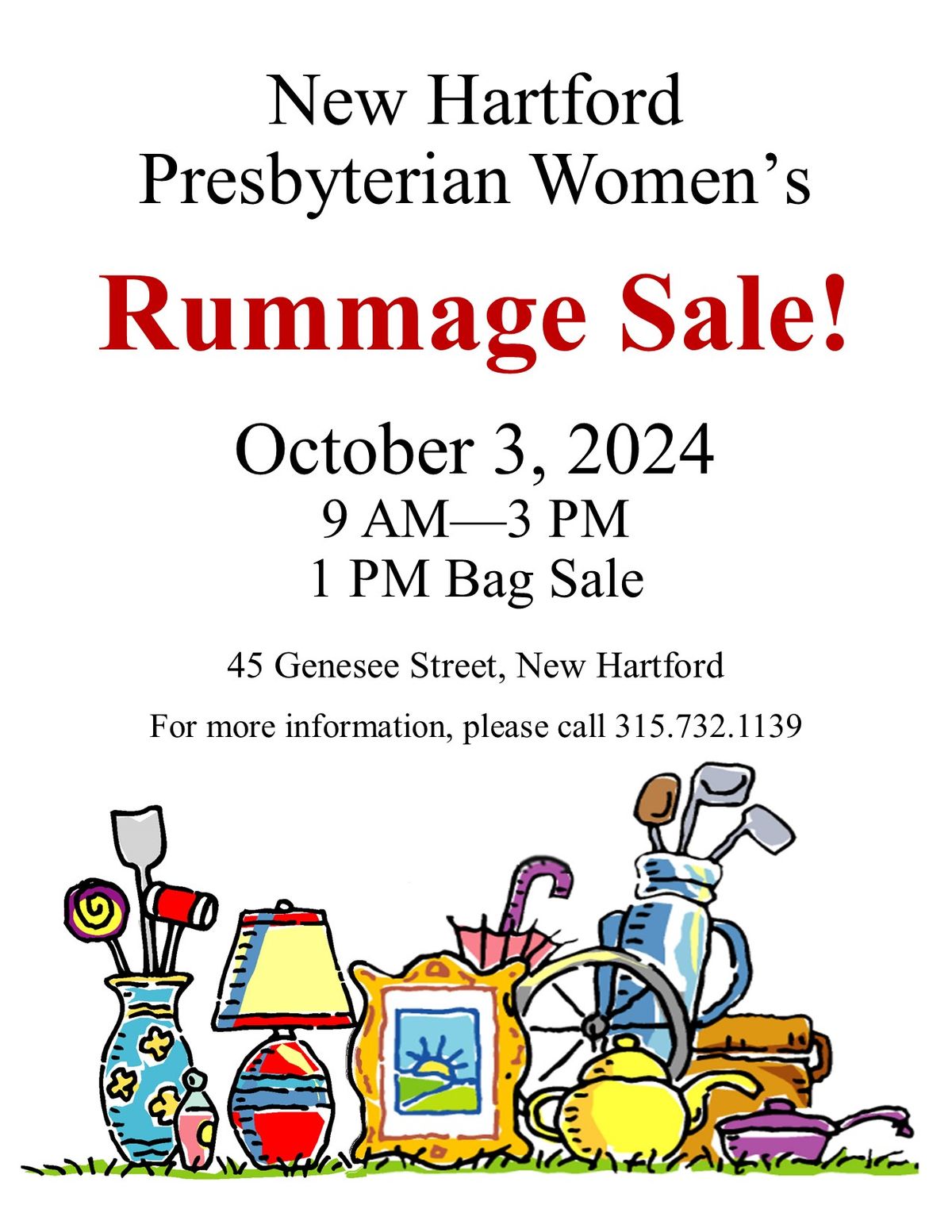 Rummage Sale - Hosted by New Hartford Presbyterian Women's Group