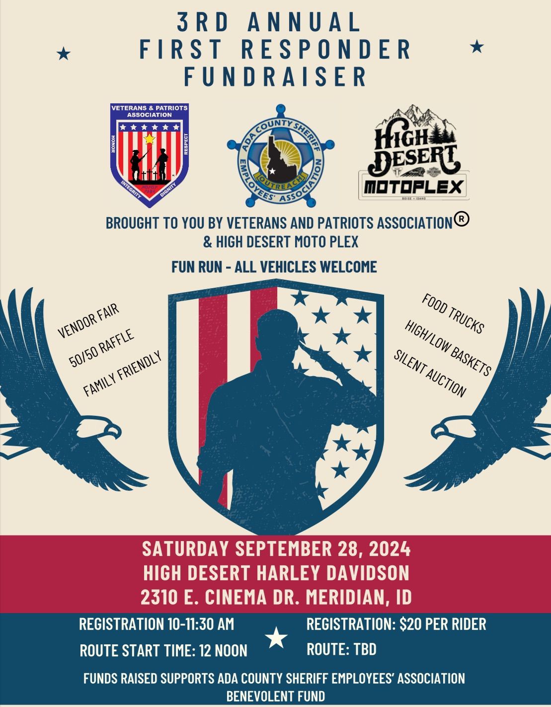 3rd Annual -The Veterans & Patriots Association\u00ae\ufe0f, Chapter 43-1, First Responder Fundraiser 