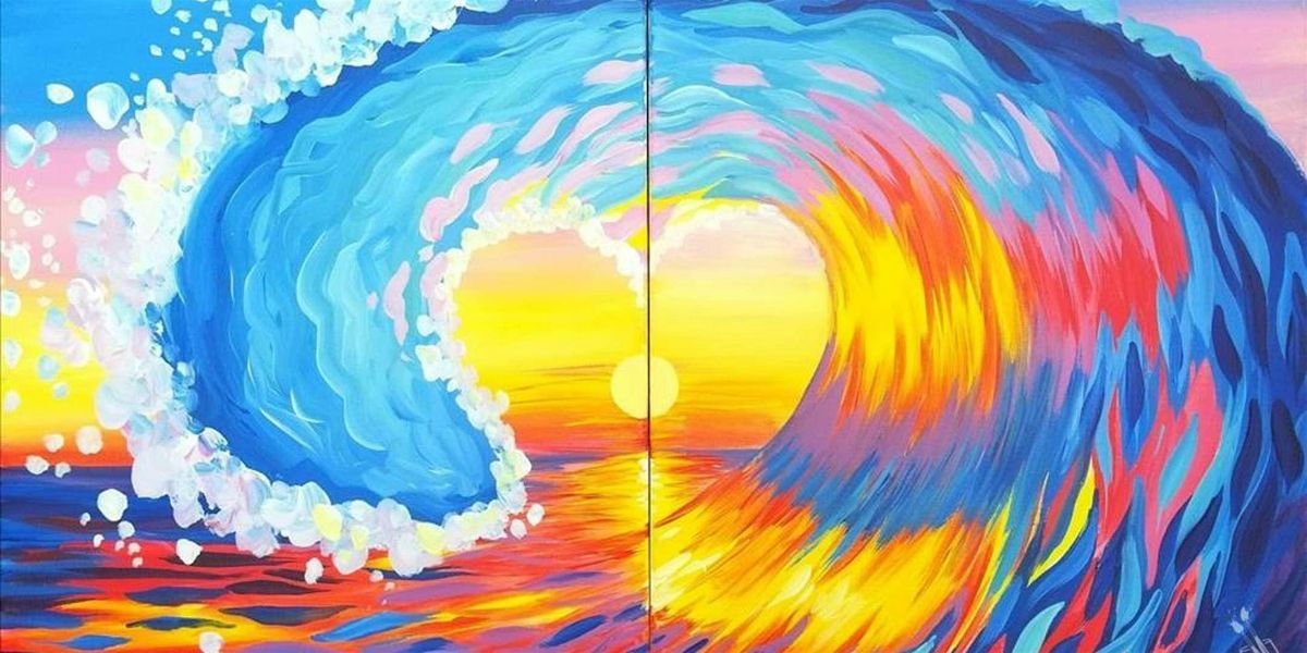 A Sunset Surfing Romance - Paint and Sip by Classpop!\u2122