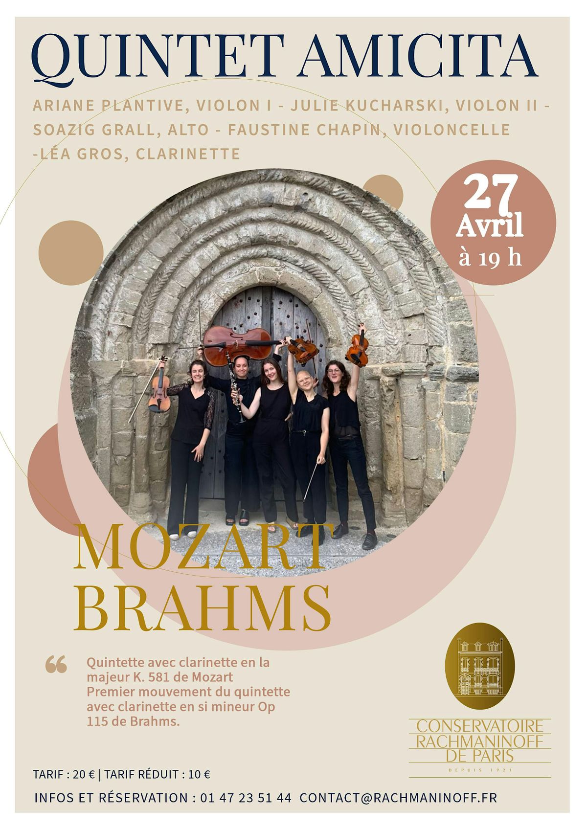 Quintette Amicita pour Mozart et Brahms