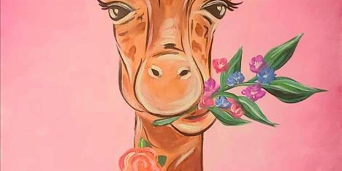 Floral Framed Giraffe - Paint and Sip by Classpop!\u2122