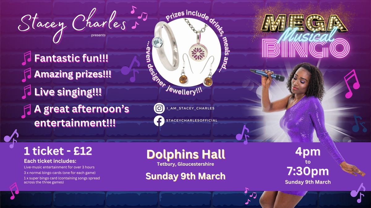 \u2b50MEGA\u2b50 Musical Bingo at Dolphins Hall (Tetbury, Gloucestershire) - Sunday 9th March 4pm