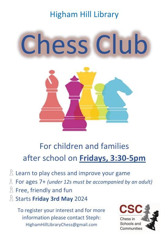 Children's Chess Club at Higham Hill Library E17 5HS