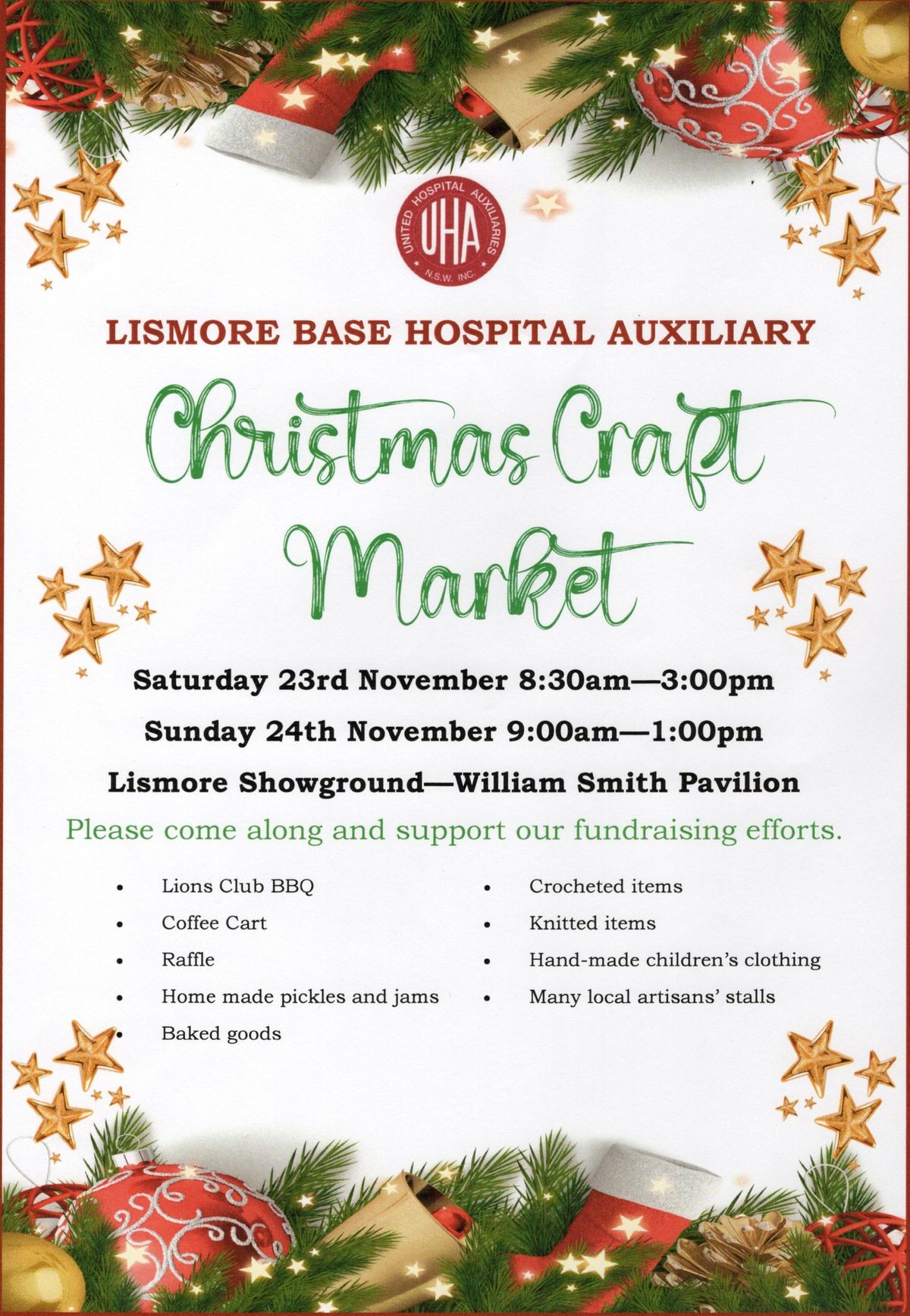 Lismore Base Hospital Auxiliary Christmas Craft Market