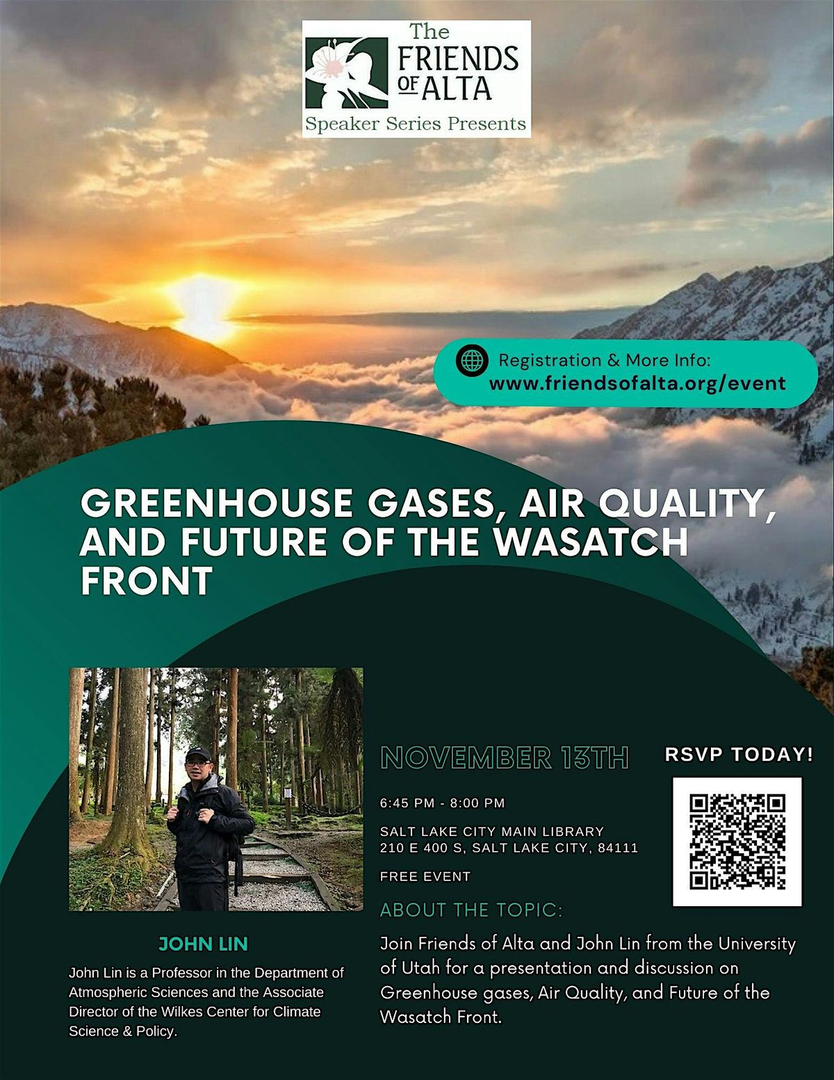 Greenhouse gases, air quality, and future of the Wasatch Front