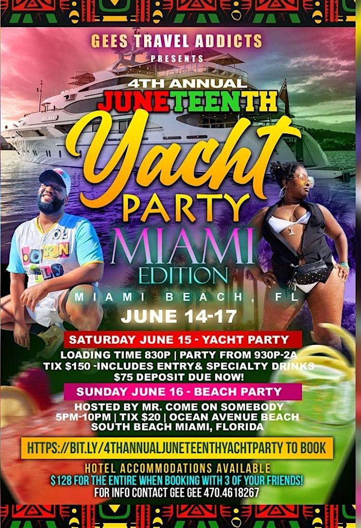 4th Annual Juneteenth Yacht Party Celebration in MIAMI