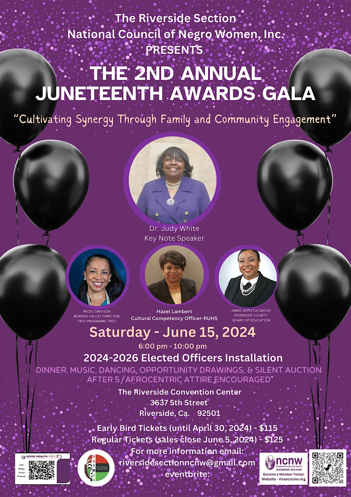 Riverside Section NCNW presents The Second Annual Juneteenth Awards Gala