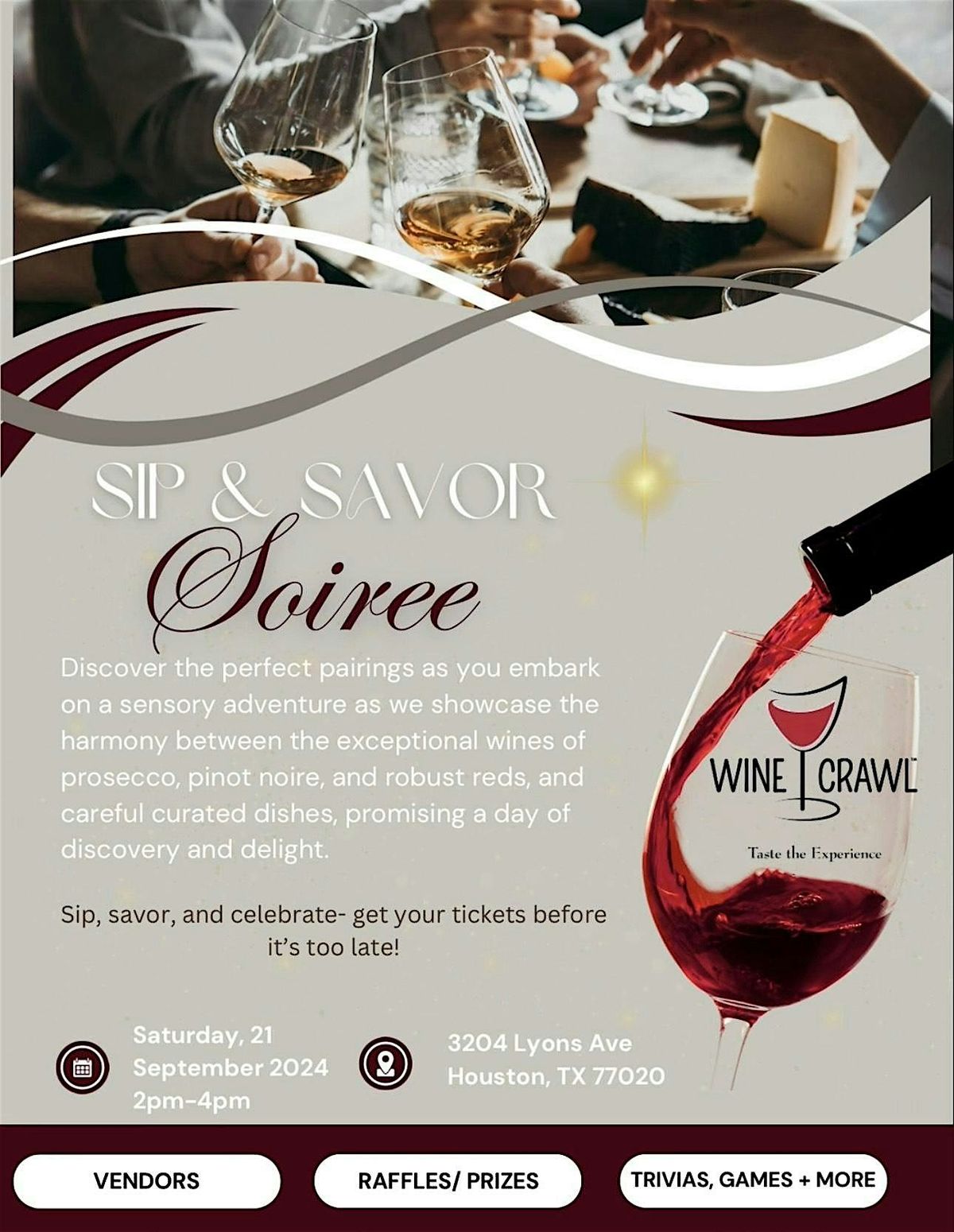 Wine Crawl Houston - Sip and Savor Soiree