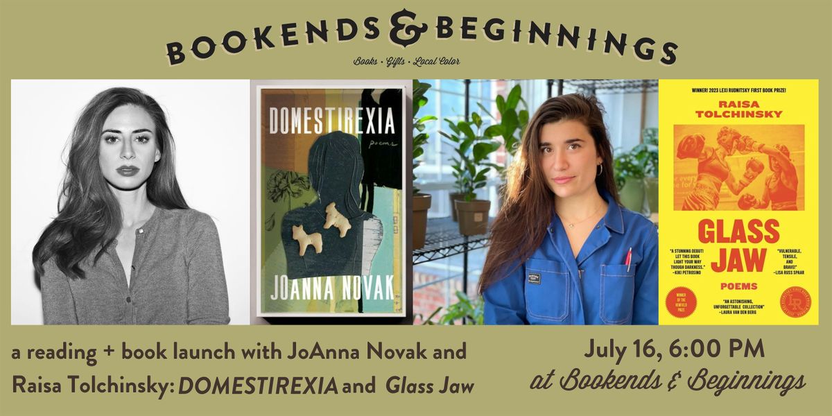 JoAnna Novak and Raisa Tolchinsky: a poetry reading and book launch