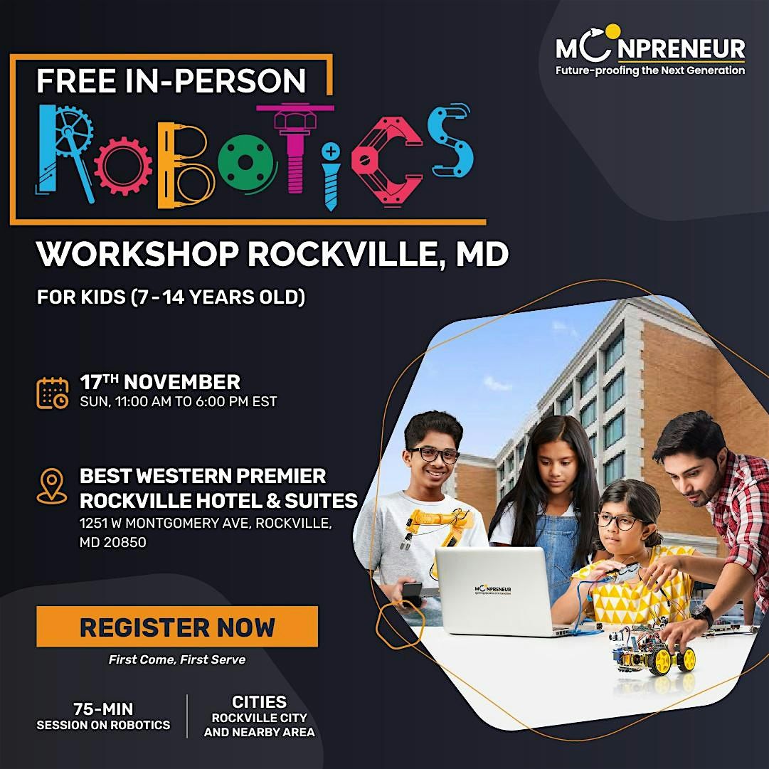 Person Robotics Workshop For Kids at Rockville, MD