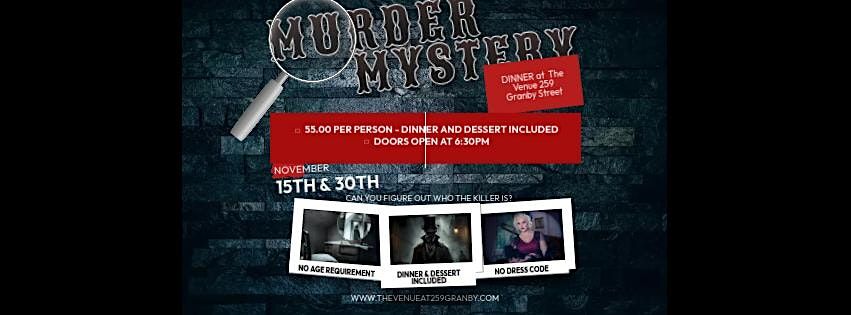 M**der Mystery Dinner at The Venue  at 259 Granby