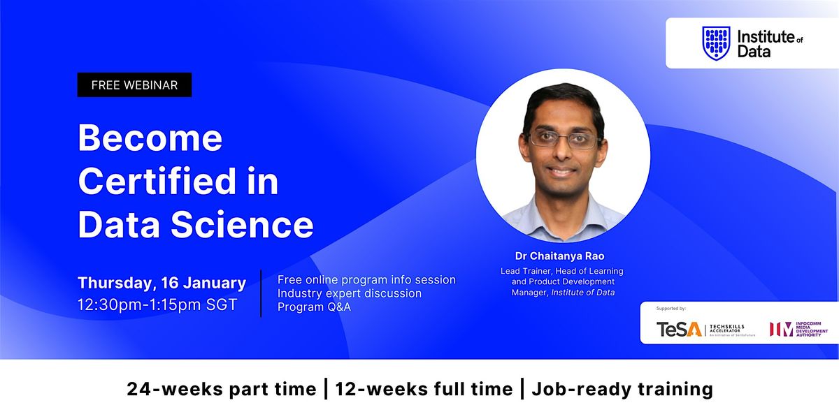 Webinar - Singapore Data Science Program Info Session: January 16, 12:30 pm