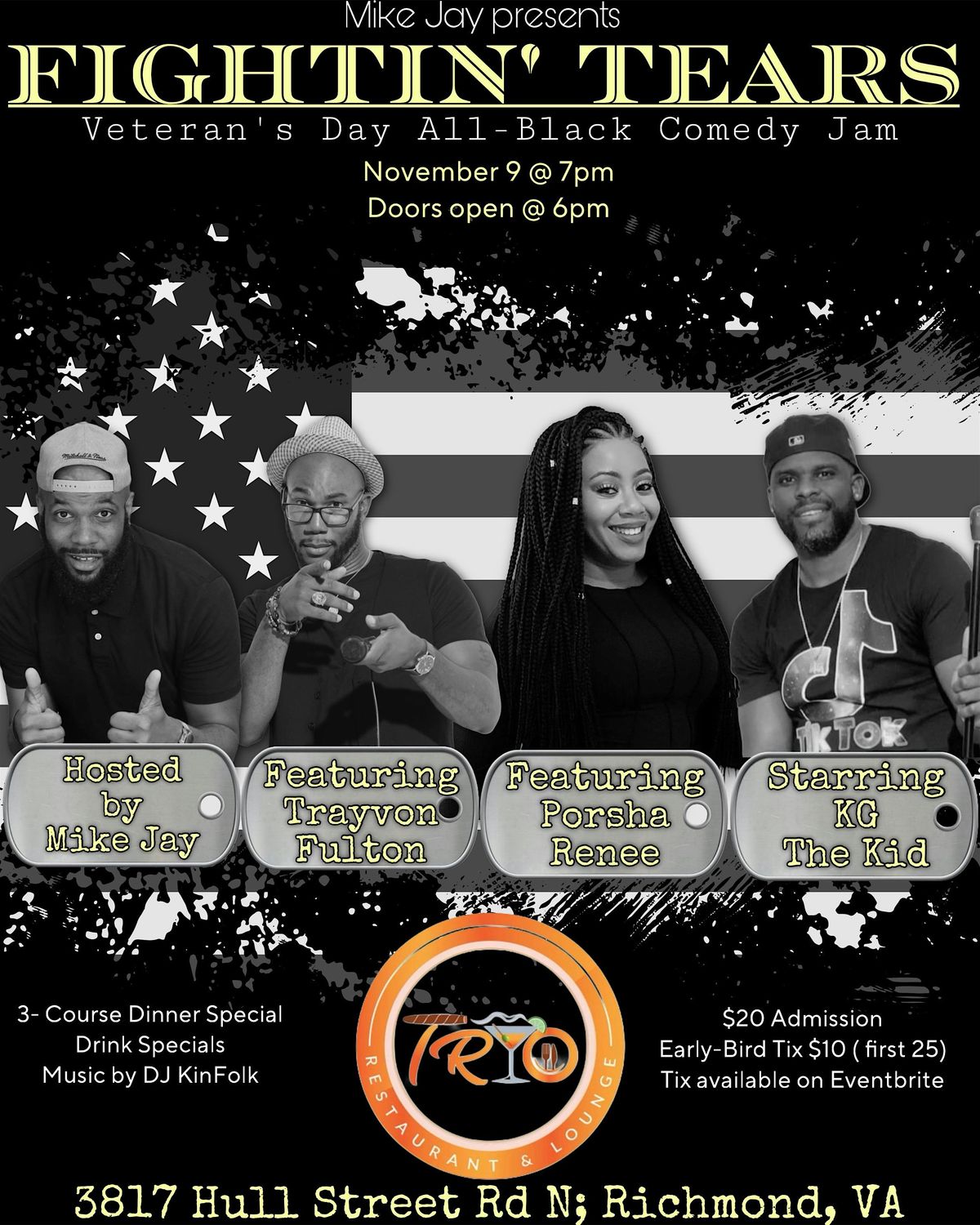 "Fightin' Tears" Veteran's Day ALL-BLACK Comedy Jam