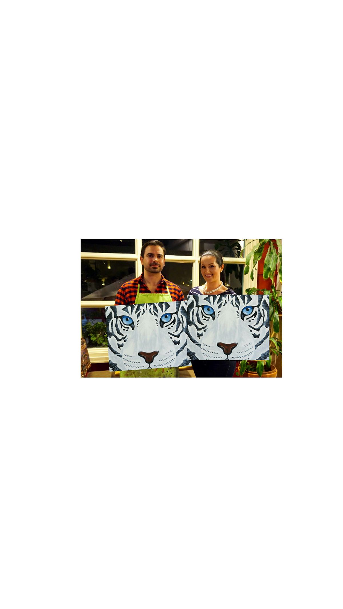 White Tiger-Glow in dark, 3D, Acrylic or Oil-Canvas Painting Class