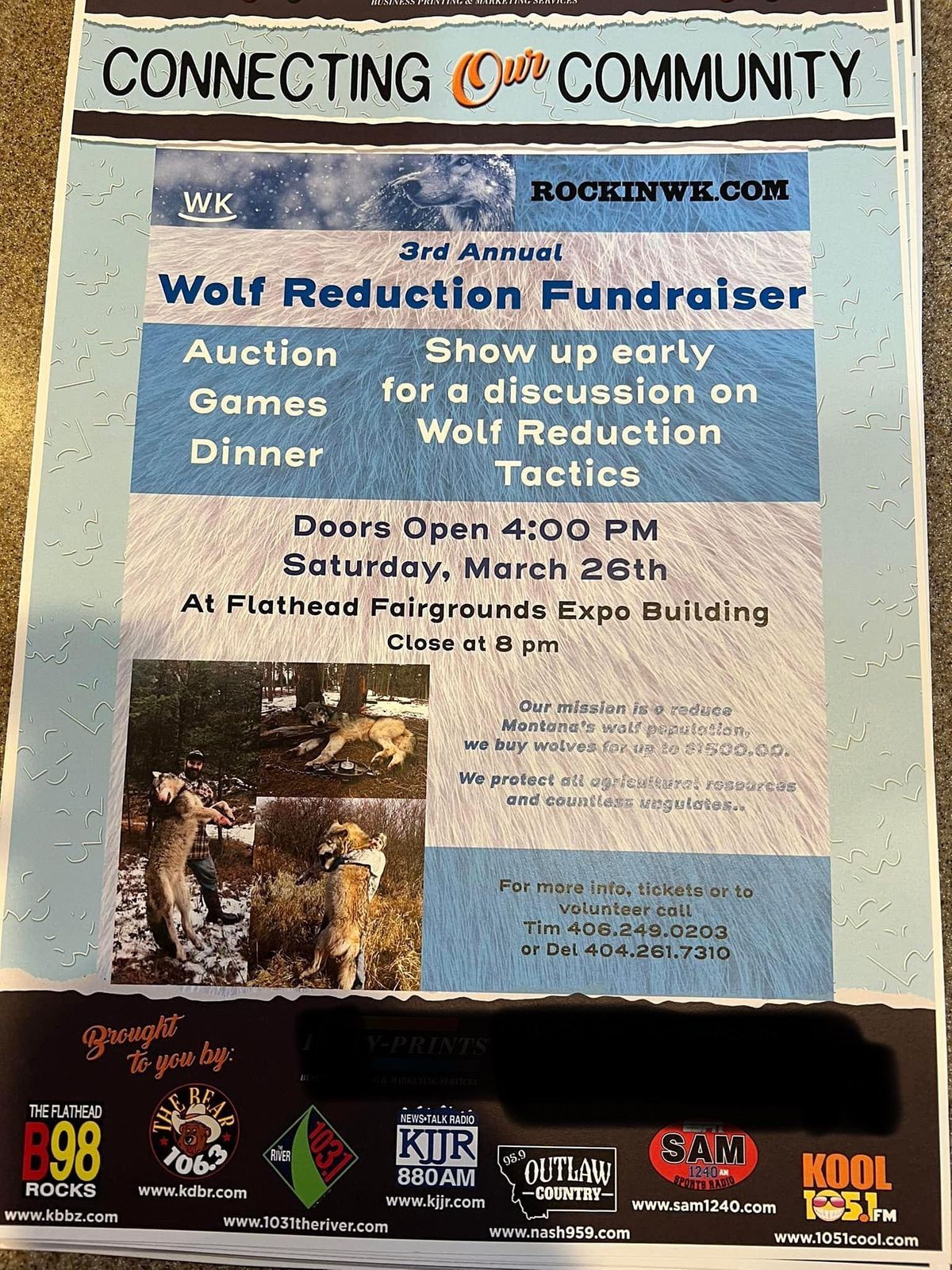 Wolf management fundraiser