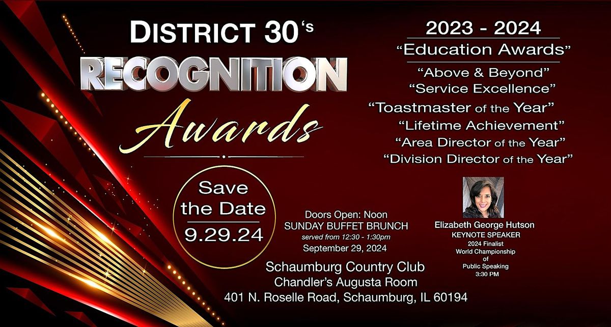 2023-24 Distinguished District 30 Recognition Awards Ceremony