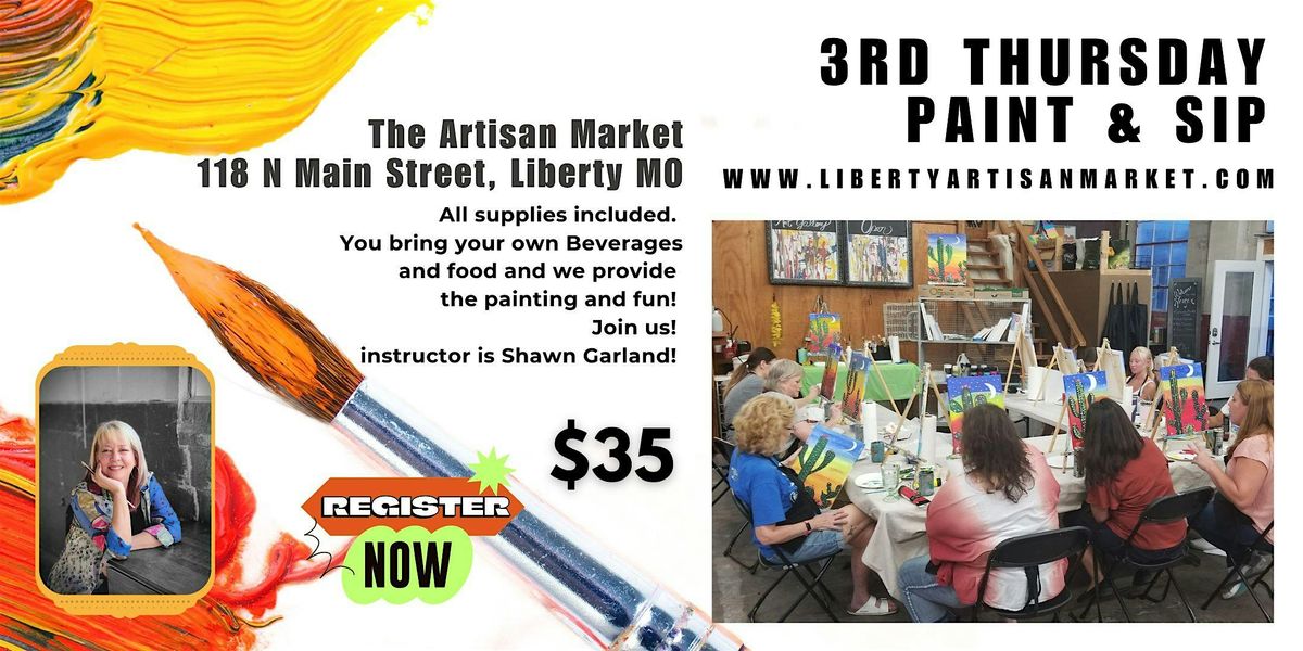 3rd Thursdays Paint and Sip Party