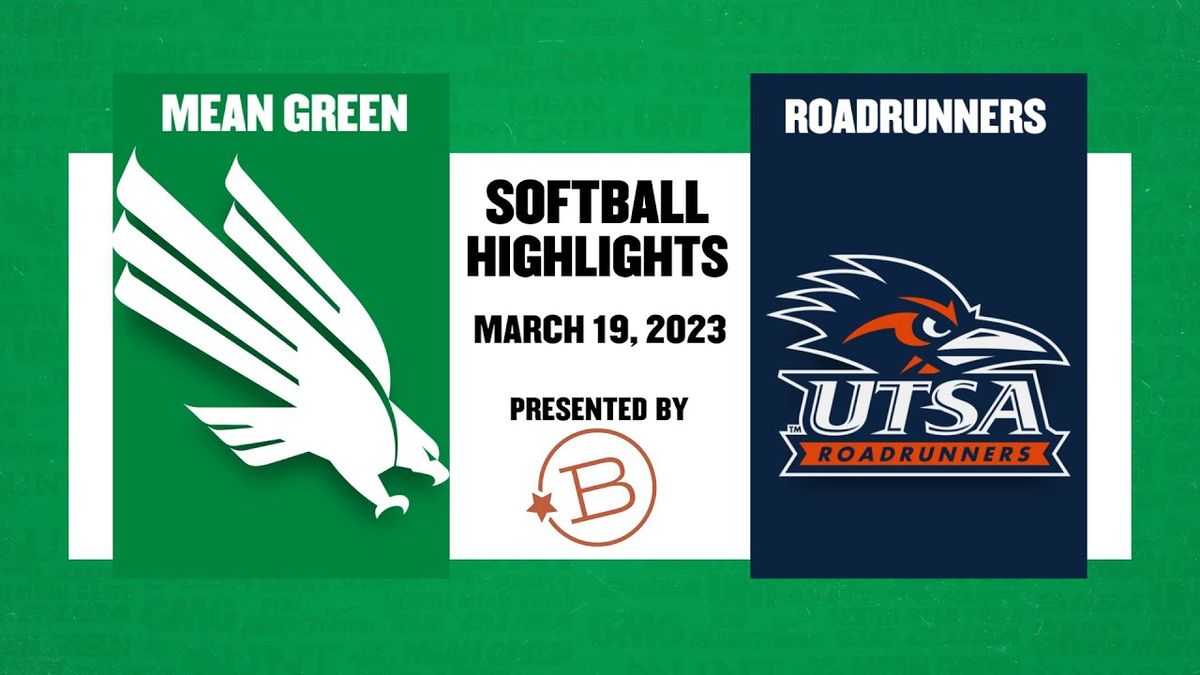 UTSA Roadrunners at North Texas Mean Green Softball