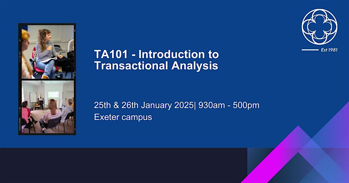 TA 101 Official Introduction to Transactional Analysis in Exeter