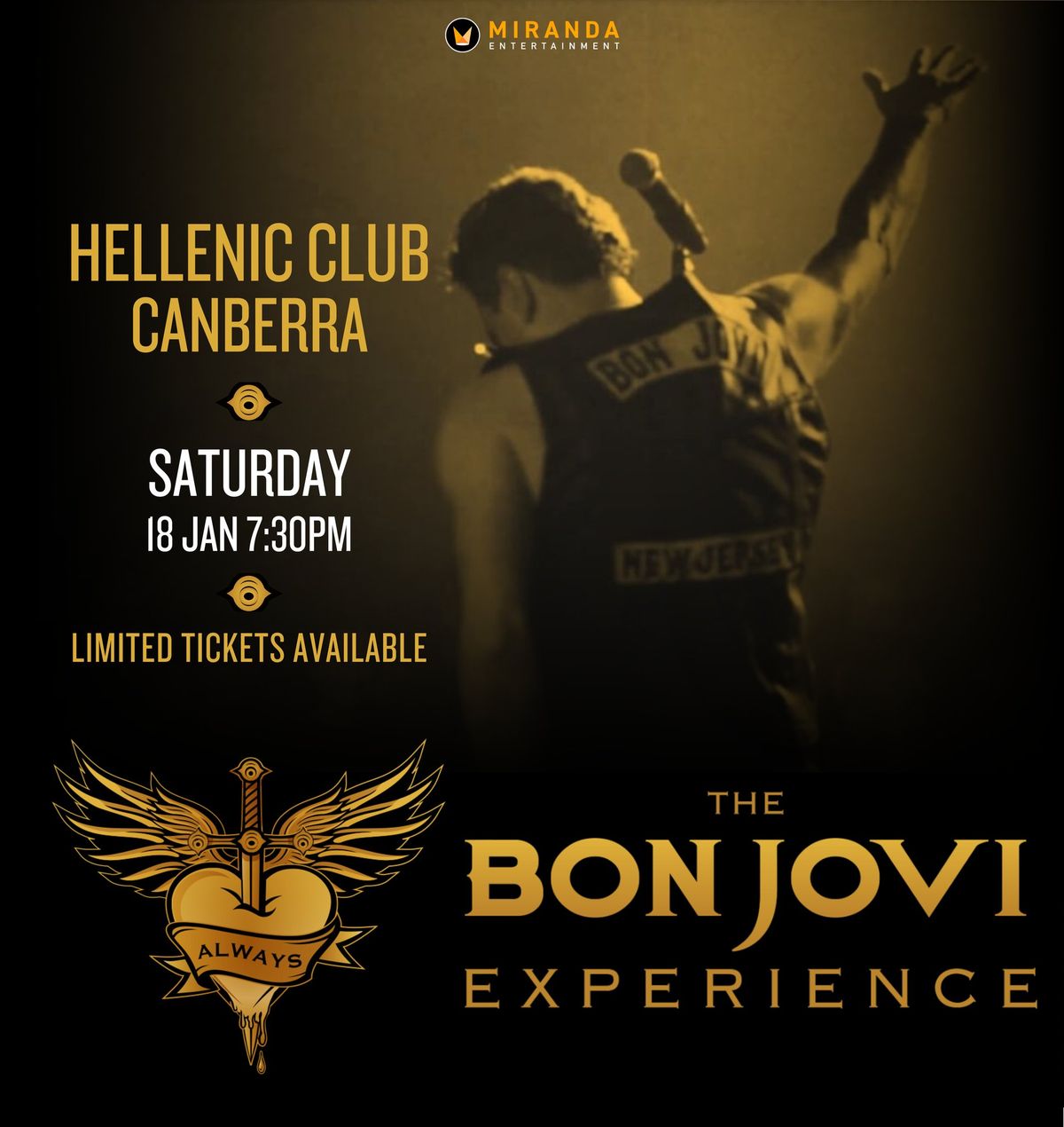 HELLENIC CLUB OF CANBERRA | ALWAYS THE BON JOVI EXPERIENCE