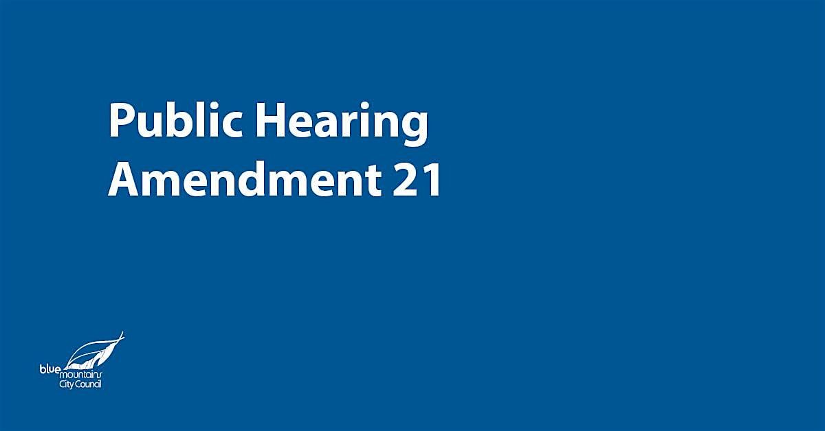 Public Hearing 1 Amendment 21