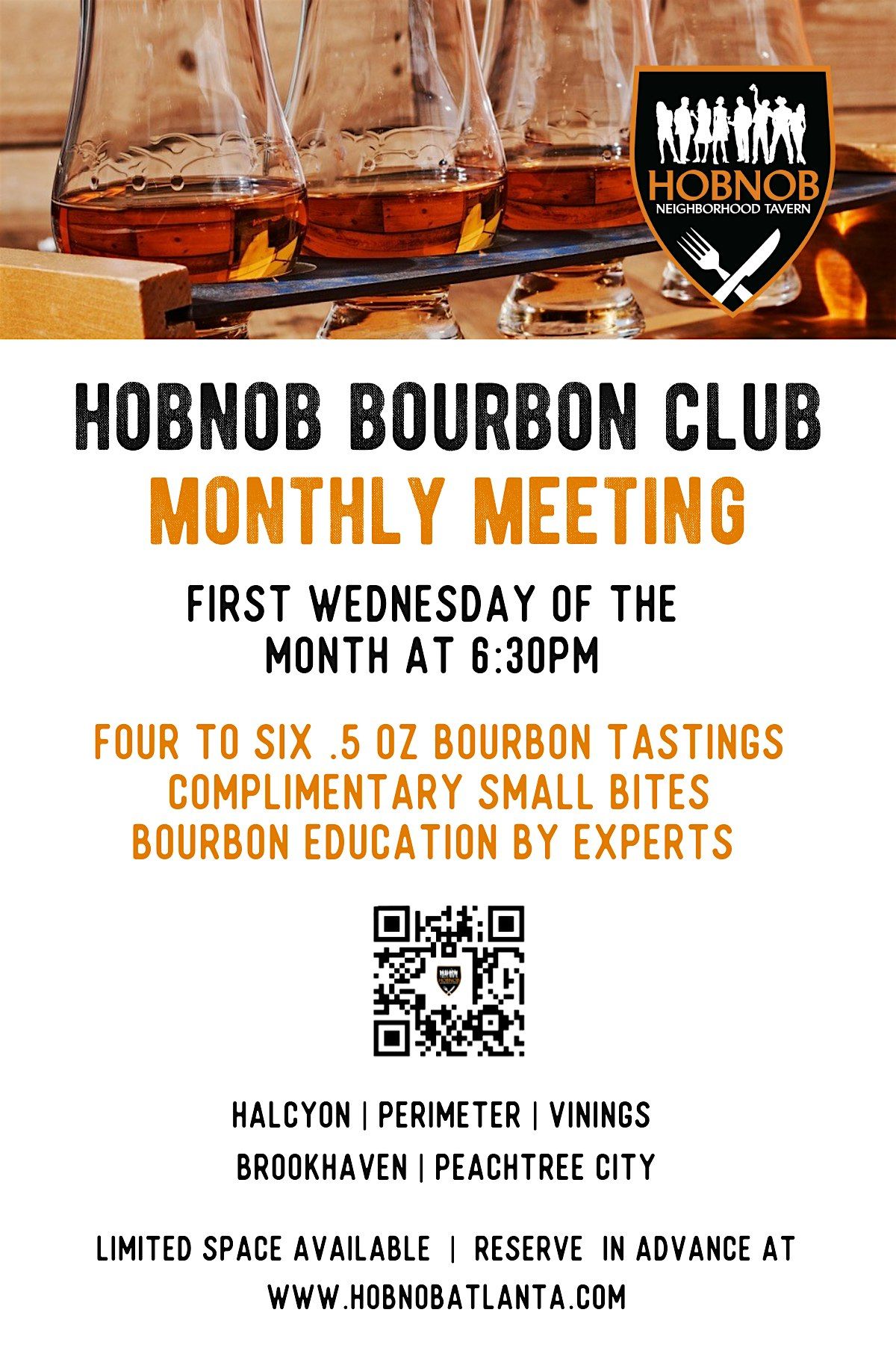 HOBNOB VININGS BOURBON CLUB MONTHLY MEETING