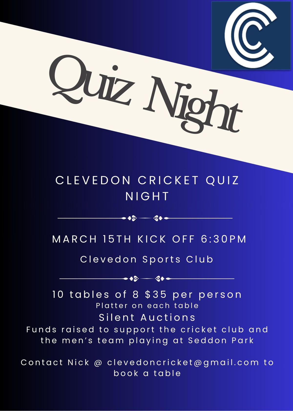 Clevedon Cricket Club Quiz Night