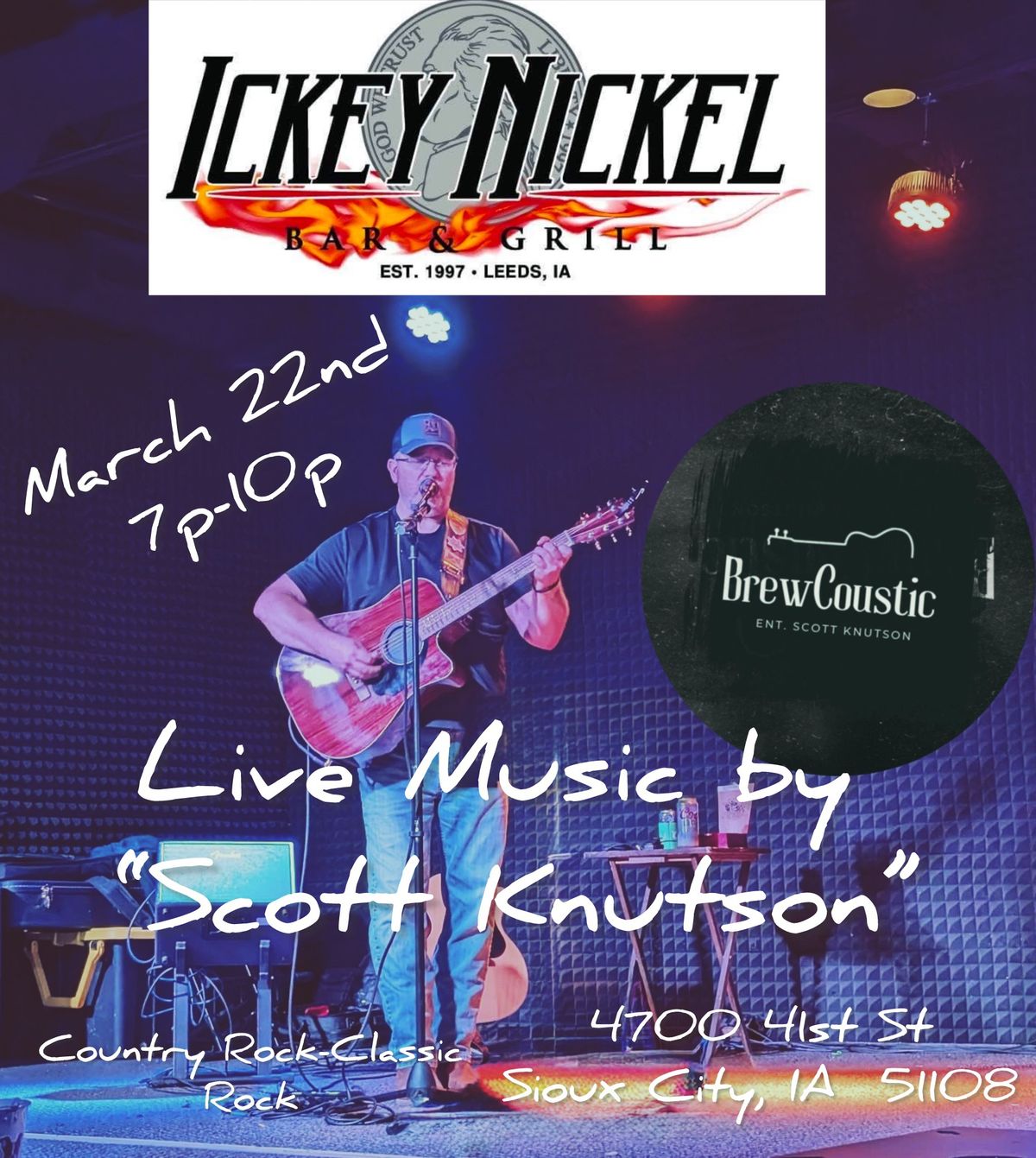 BrewCoustic Ent. By \u201cScott Knutson\u201d live @ The Ickey Nickel 