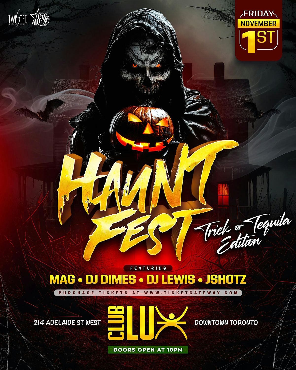 Haunt Fest | Trick Or Tequila Edition | Nov 1st | Club Lux