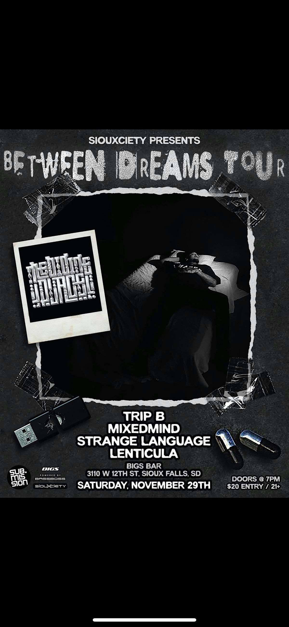 MEDICINE PLACE w\/ TRiP B, MixedMind, Strange Language at Bigs Bar Live