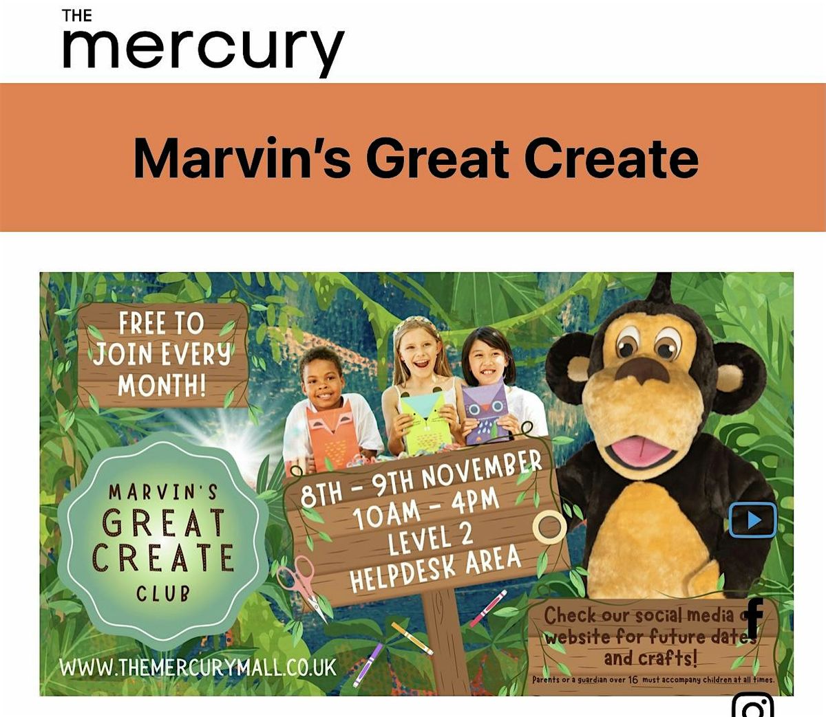 Marvin\u2019s great create club , free arts and crafts kids club