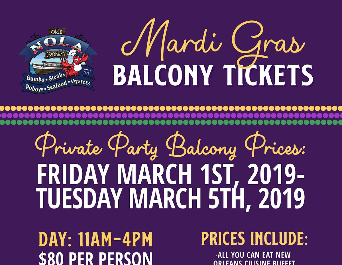 mardi gras balcony tickets