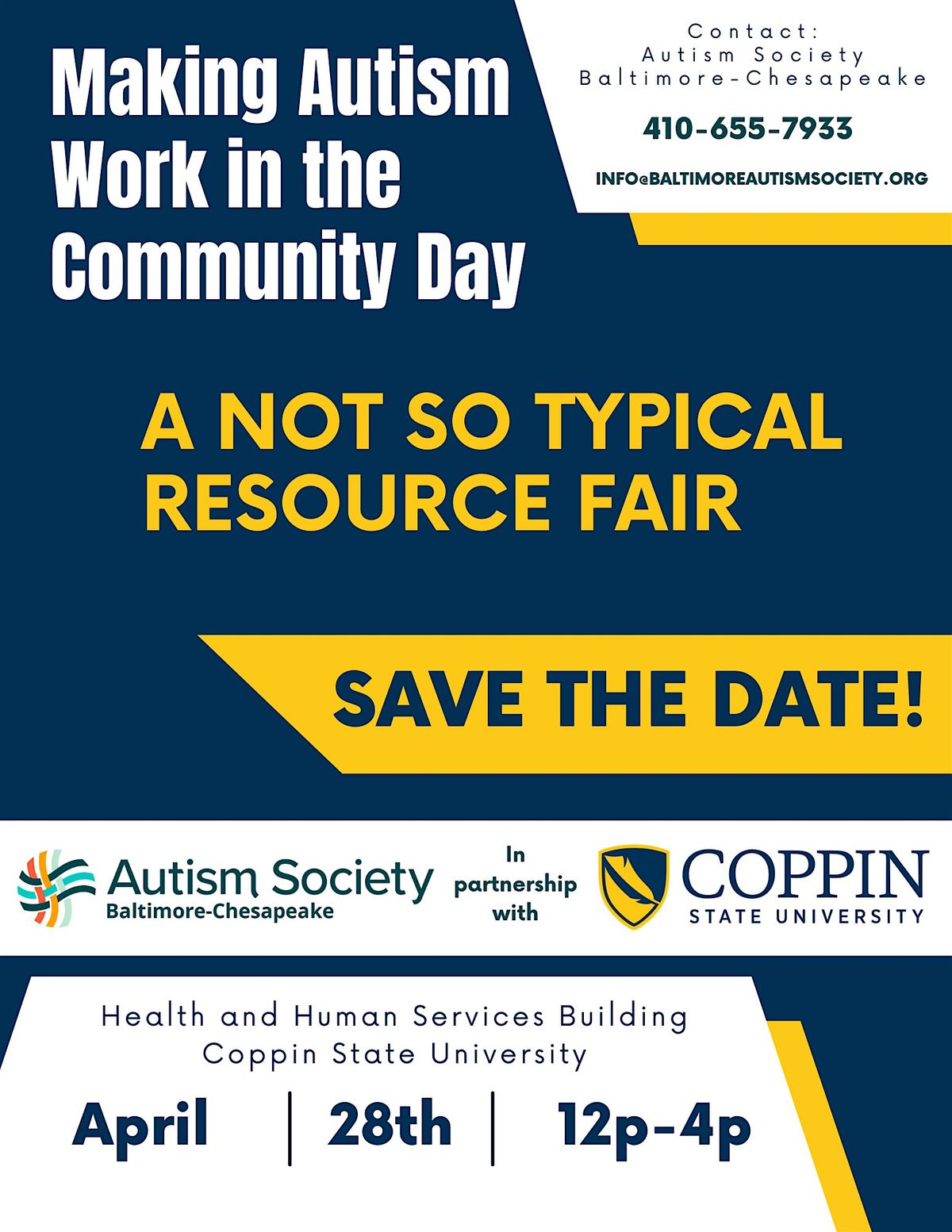 Making Autism Work in the Community Day at Coppin State (Free Event)