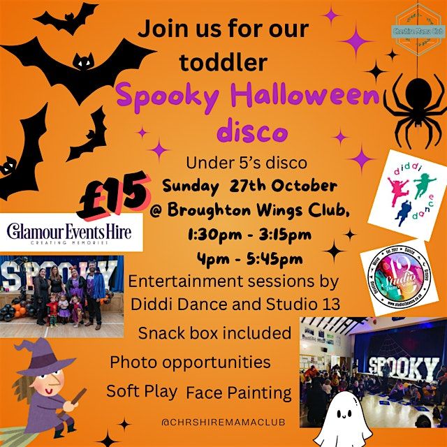 Cheshire Mama Club Toddler Halloween Spooky Disco Under 5's 4.00 - 5:45pm