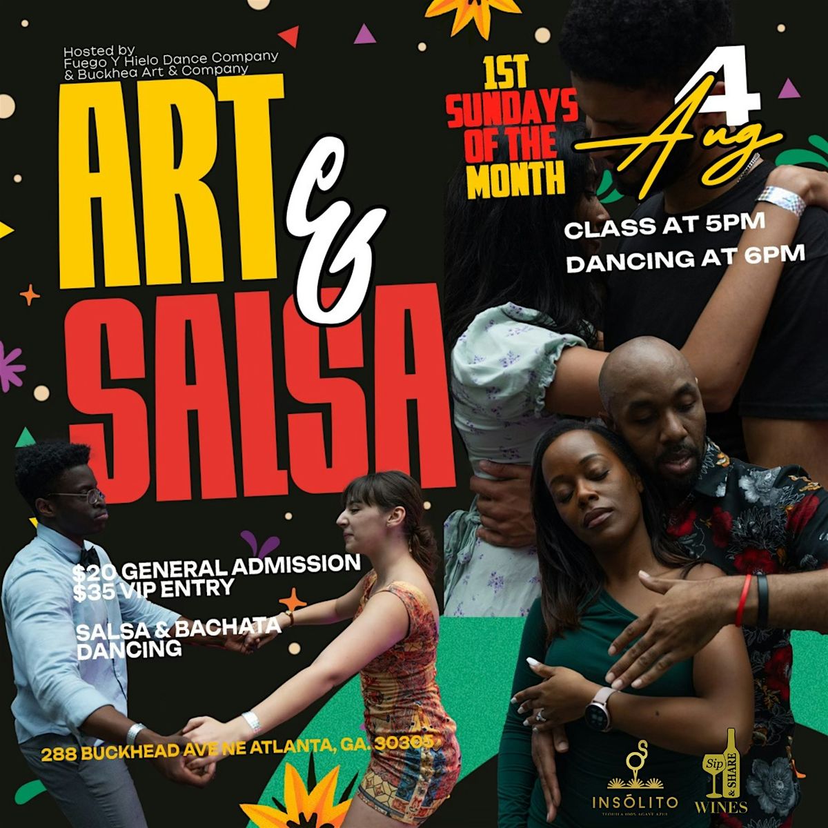 "Art + Salsa" Dance Class + Social in Buckhead Art Gallery