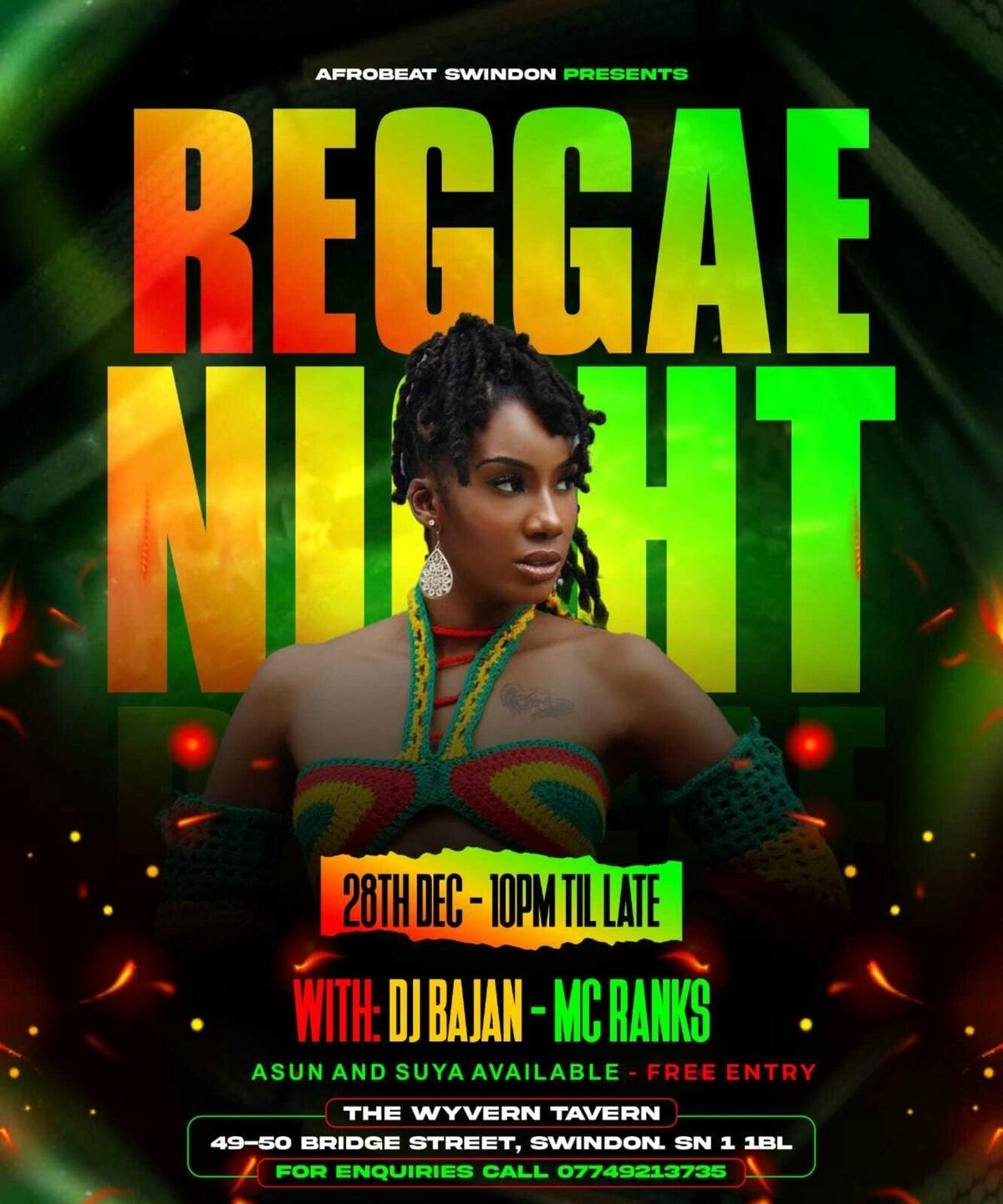  REGGAE NIGHT AT THE WYVERN TAVERN