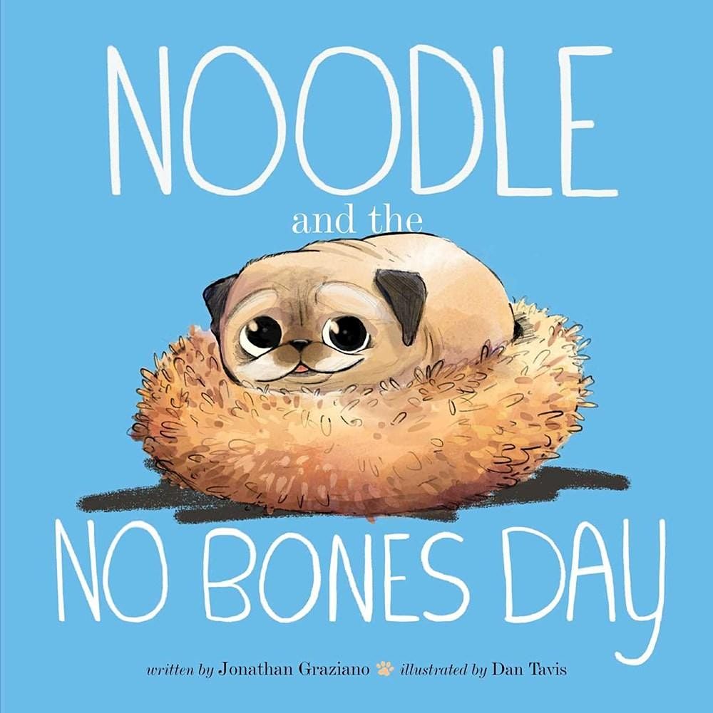 Jonathan Graziano and Noodle the Dog celebrate NOODLE AND THE NO BONES DAY