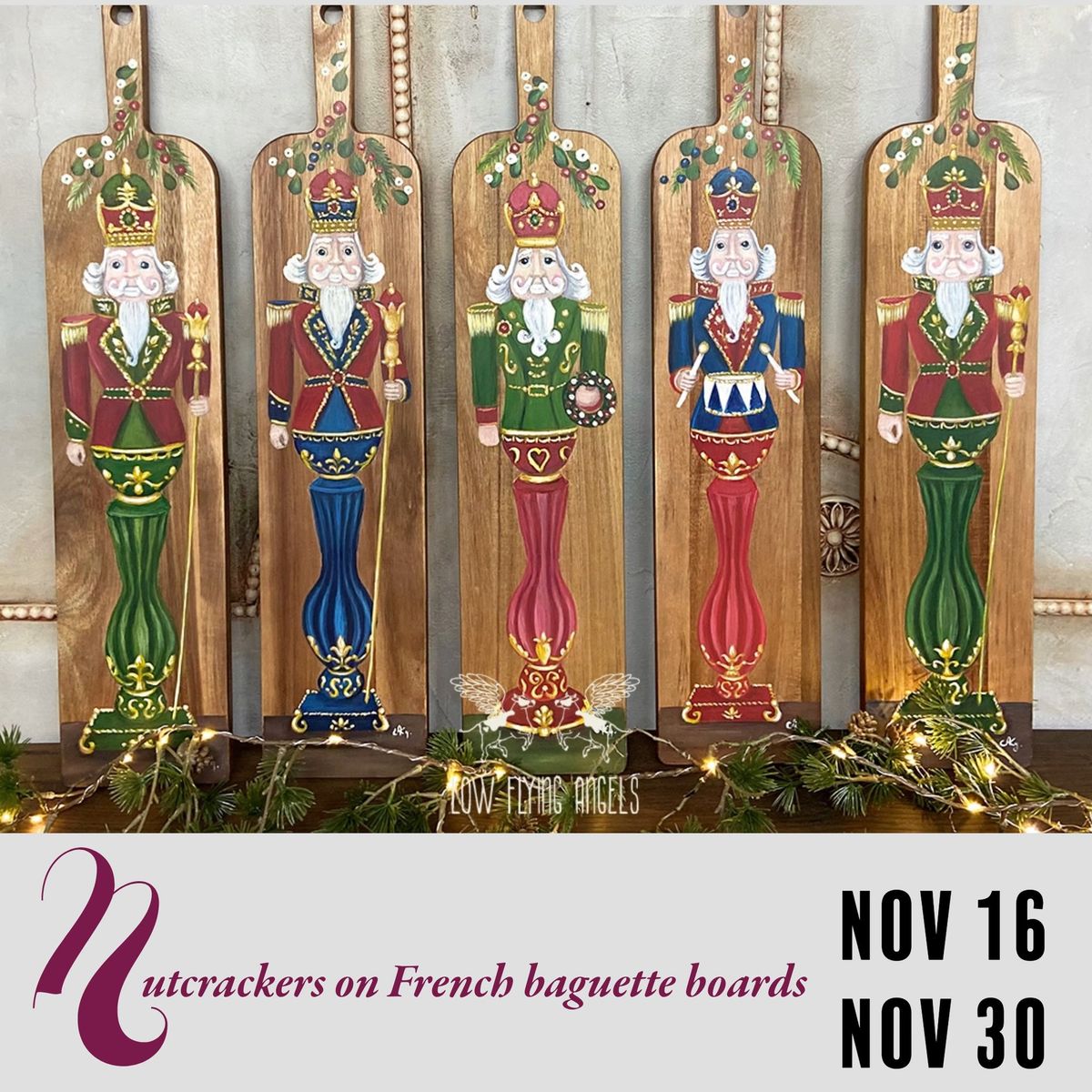 Crafting Christmas Cheer - Painting Gorgeous Nutcracker on Vintage Baguette Board