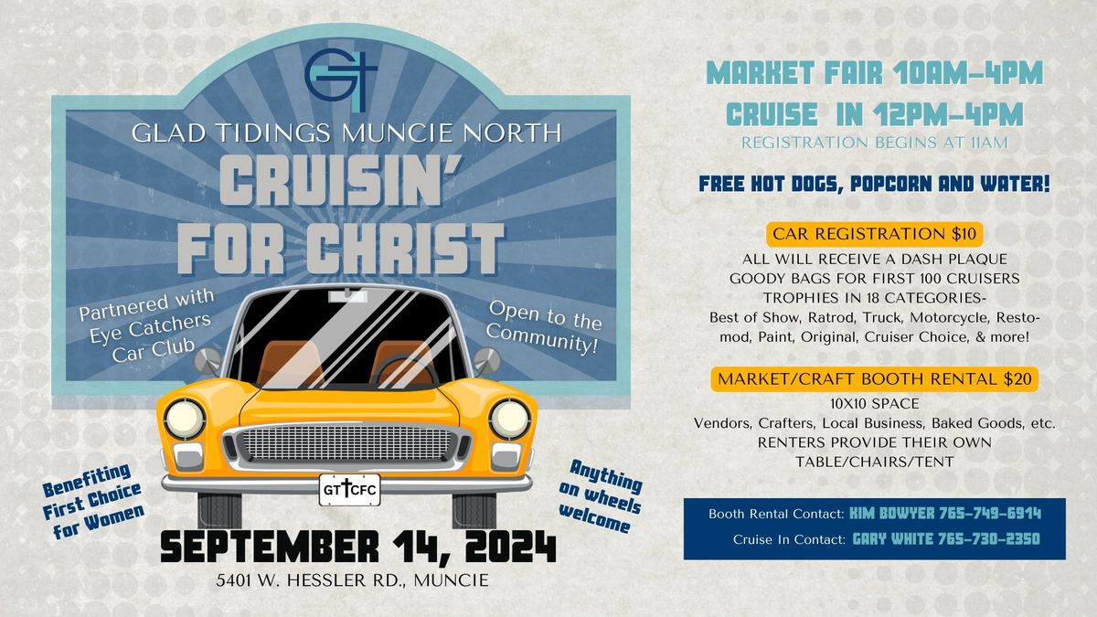 Crusin' For Christ Car Show hosted at Glad Tidings Muncie North