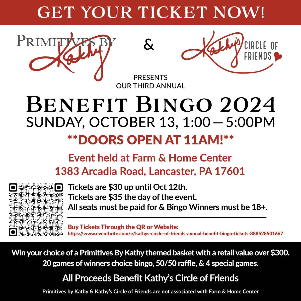 Kathy's Circle of Friends Benefit Bingo Fundraiser