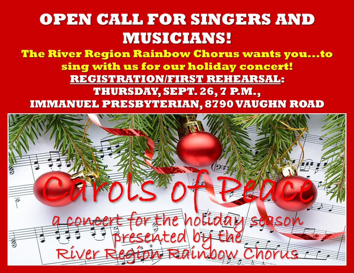 Registration\/First Rehearsal for "Carols of Peace" by the River Region Rainbow Chorus