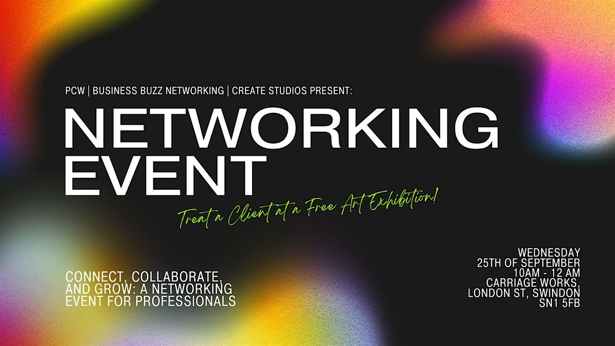 A Free Networking Event  at Create Studios | 25th of September